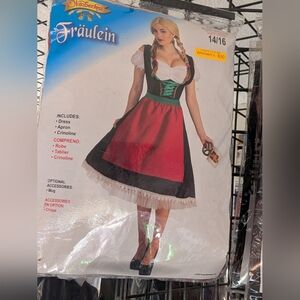 Fräulein Women's Red and Black Midi Dress